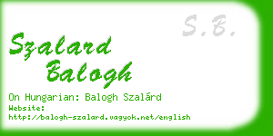 szalard balogh business card